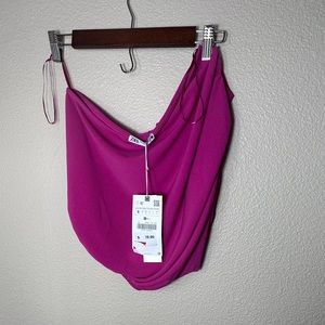 New zara one shoulder crop top